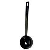 Black measuring spoon on a white background